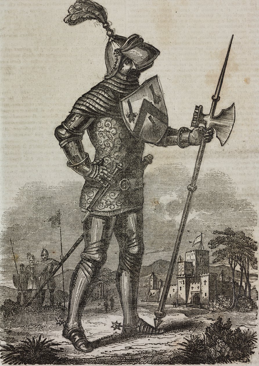 Rustning fra epoken til kong Henry V av England, illustrasjon fra "Teatro Universale..." av Italian School
