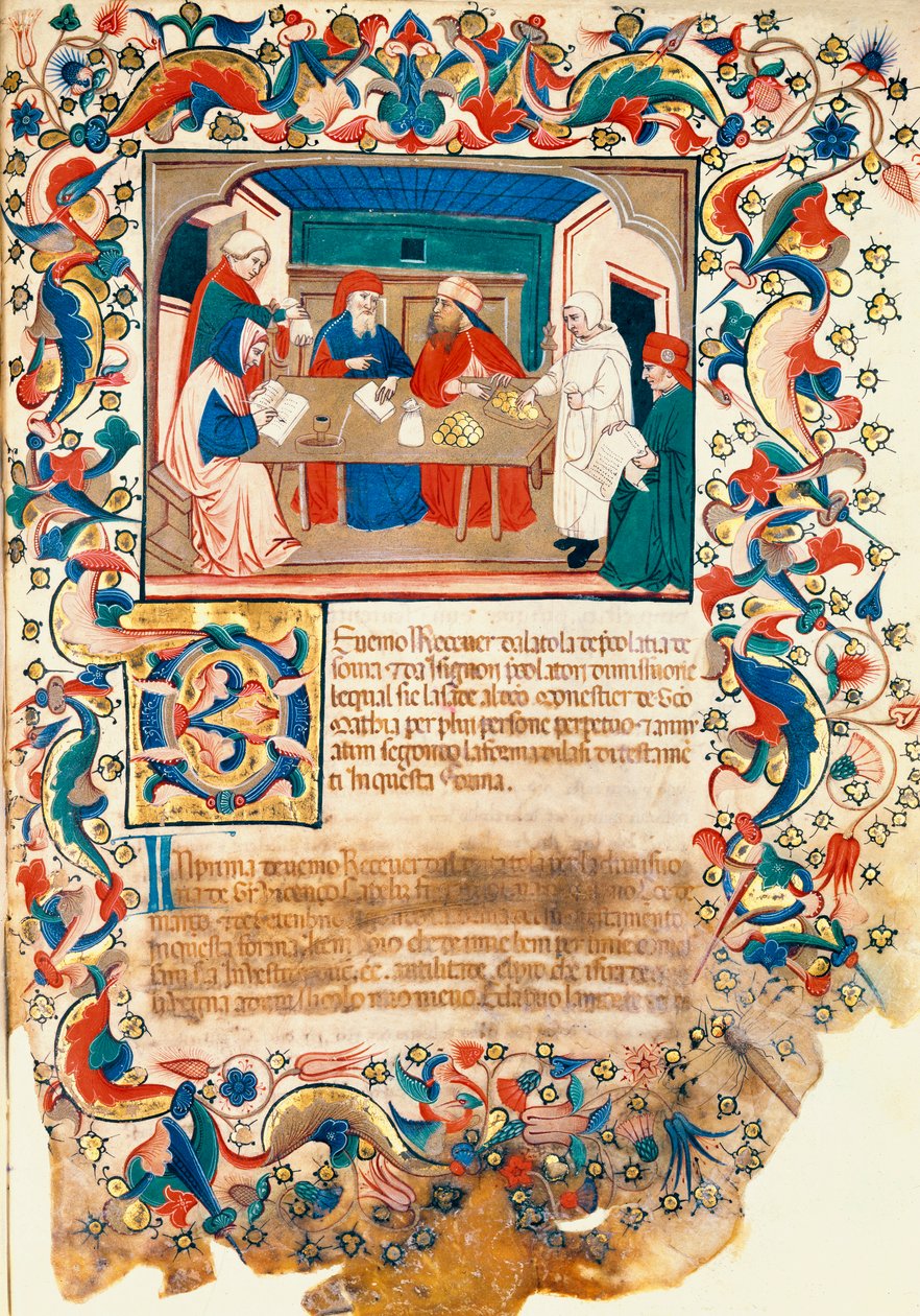 Banking, Veneto-Bolognese School (miniatyr) (se også 60916-7 og 60919) av Italian School