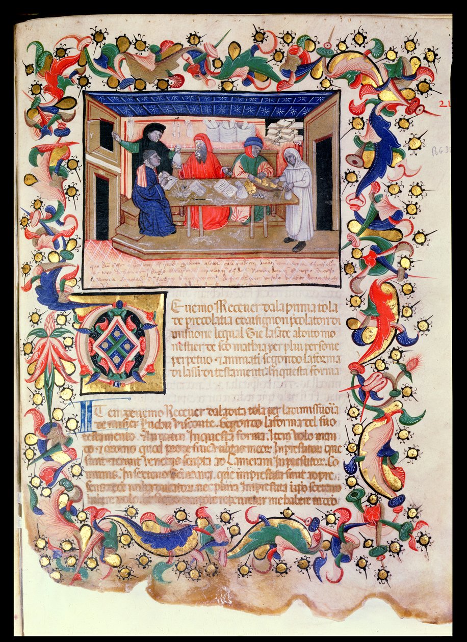 Banking, Veneto-Bolognese School (miniatyr) (se også 60917-19) av Italian School
