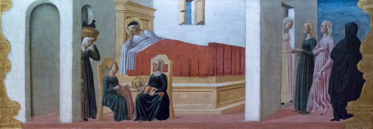 Jomfruens fødsel av Master of the Colonna Predella av Italian School