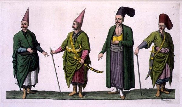 Bostandji, Khasseki og andre eksempler på osmannisk drakt, plate 5 fra del III, bind I av 