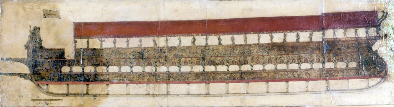 Bucentaur (BUCENTORO), en venitiansk seremoniell galere som brukes hvert år av Doge of Venezia på Kristi Himmelfartsdag. Han kastet en gullring i havet ved den anledningen, som symboliserte hans ekteskap med havet. 1719. av Italian School