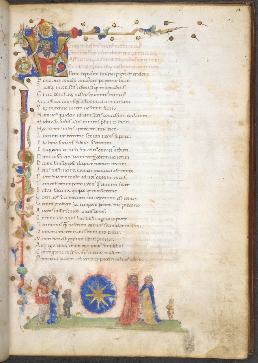 Burney 227 f.3 Et medlem av Stella-familien i Verona: familiens armer: asurblå, en åttespisset stjerne, fra 