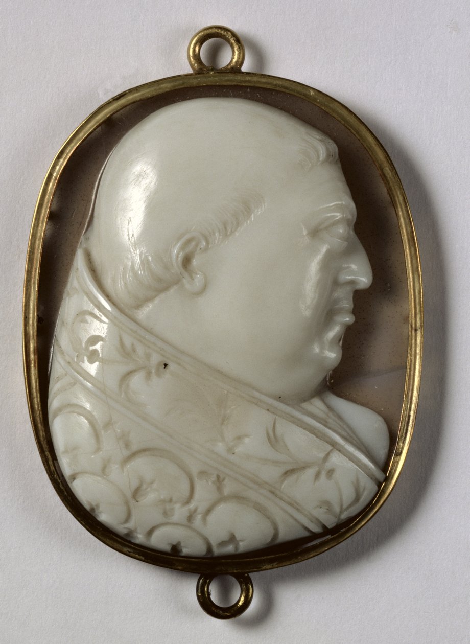 Cameo av pave Leo X (1475-1521) av Italian School
