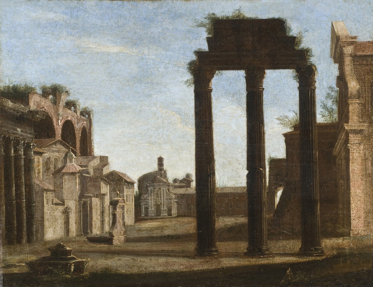 Campo Vaccino i Roma, ca. 1650 av Italian School