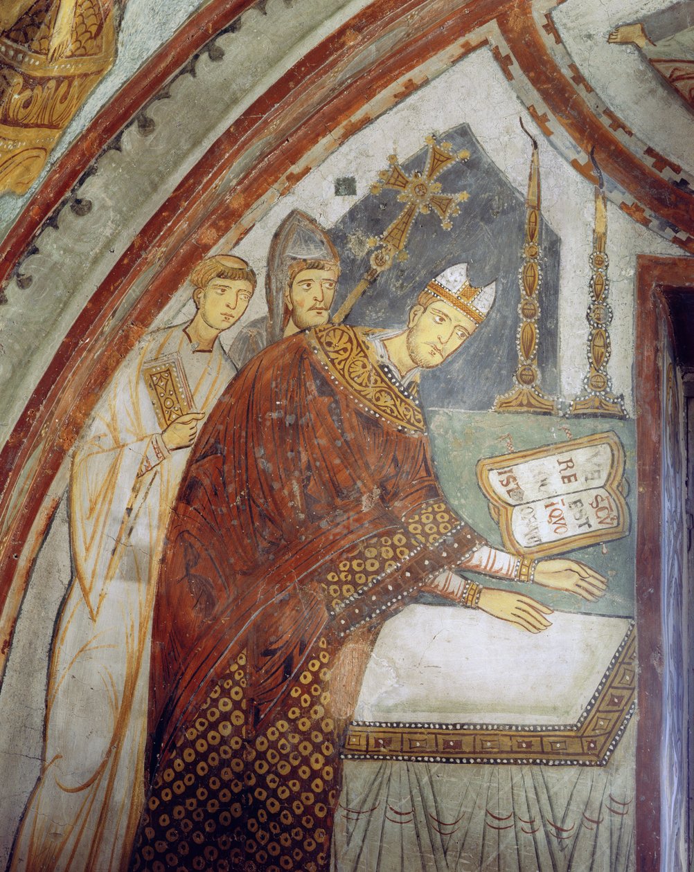 Kardinal Ugolino di Ostia (senere pave Gregor IX), innvier kapellet, St. Gregorys kapell, ca. 1224 av Italian School