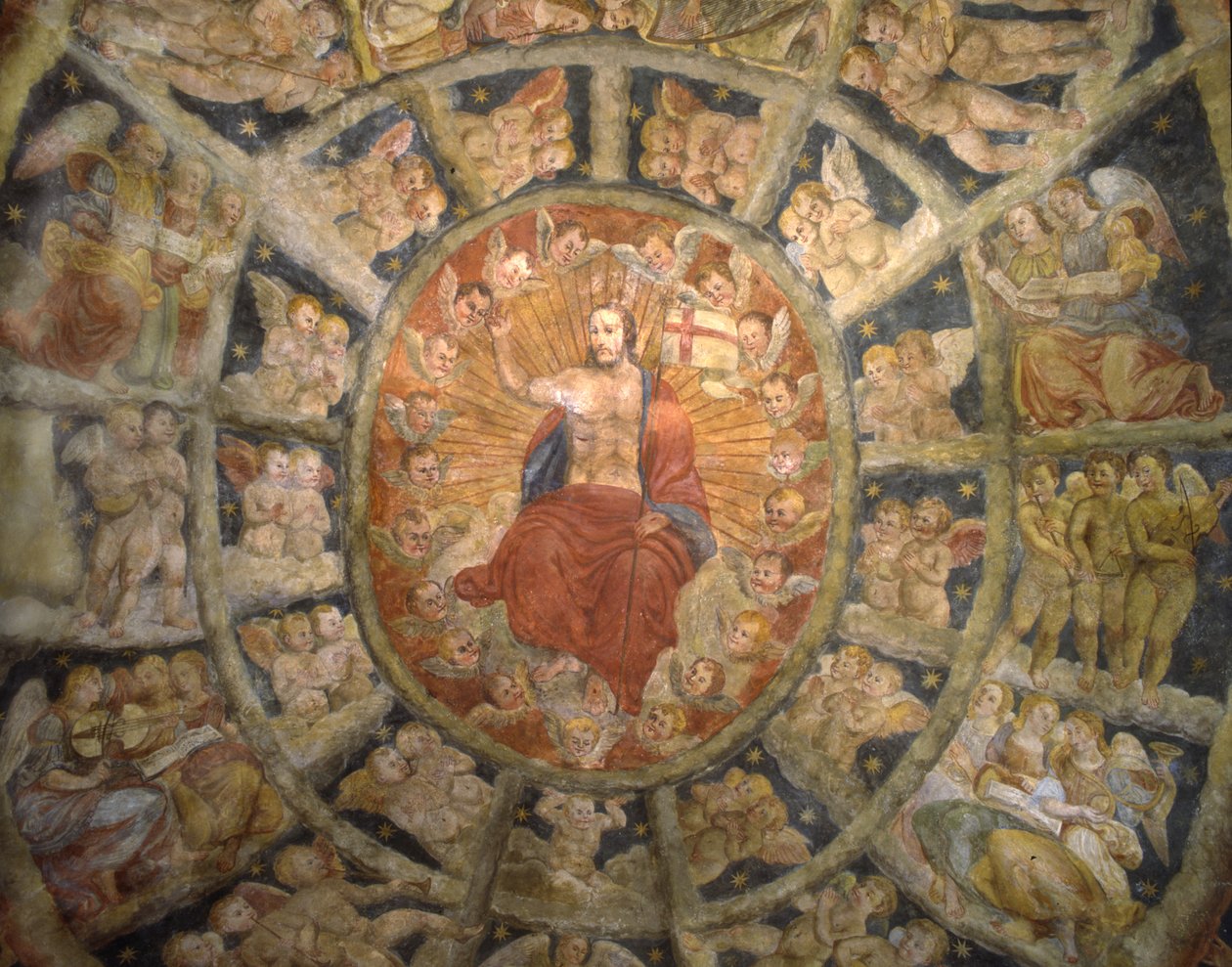 Taket i helligdommen til Philippa Mareri, Borgo San Pietro, Italia av Italian School