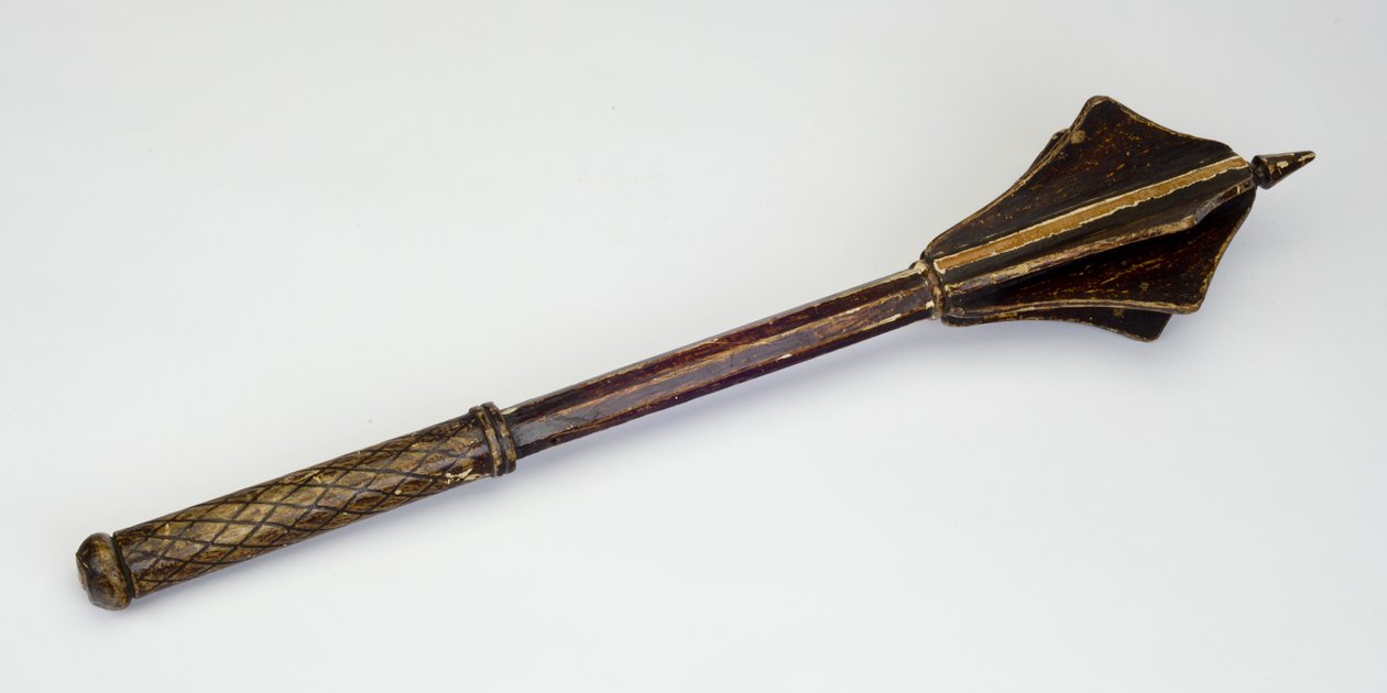 Seremoniell Mace, sannsynligvis for 'Giuco del Ponte' (tre og maling) av Italian School