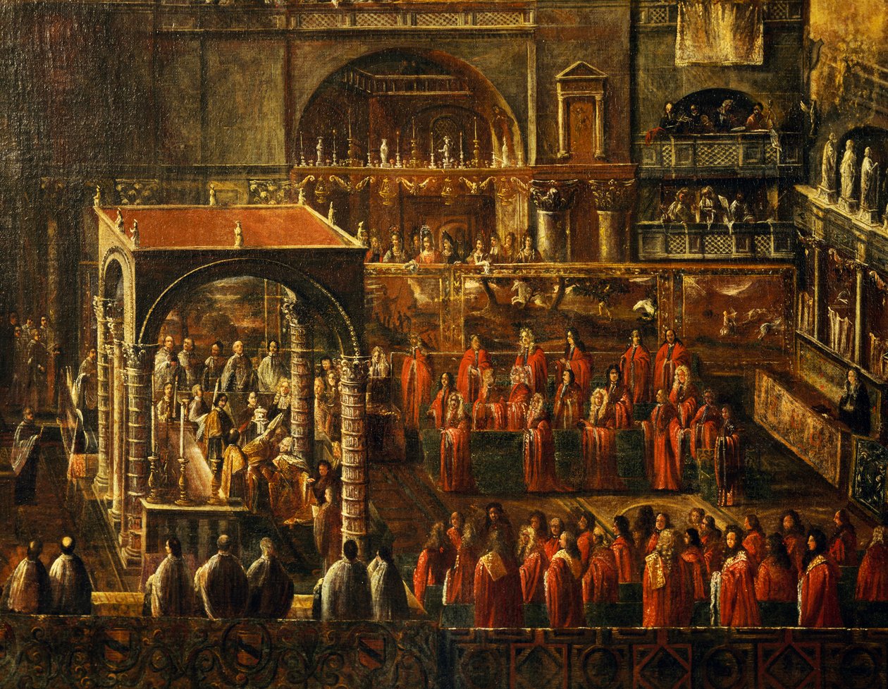 Seremoni i Markuskirken i Venezia, maleri av anonym kunstner, Italia av Italian School