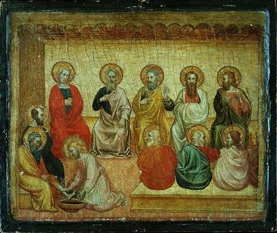 Kristus vasker disiplenes føtter, Arezzo, ca. 1390 av Italian School