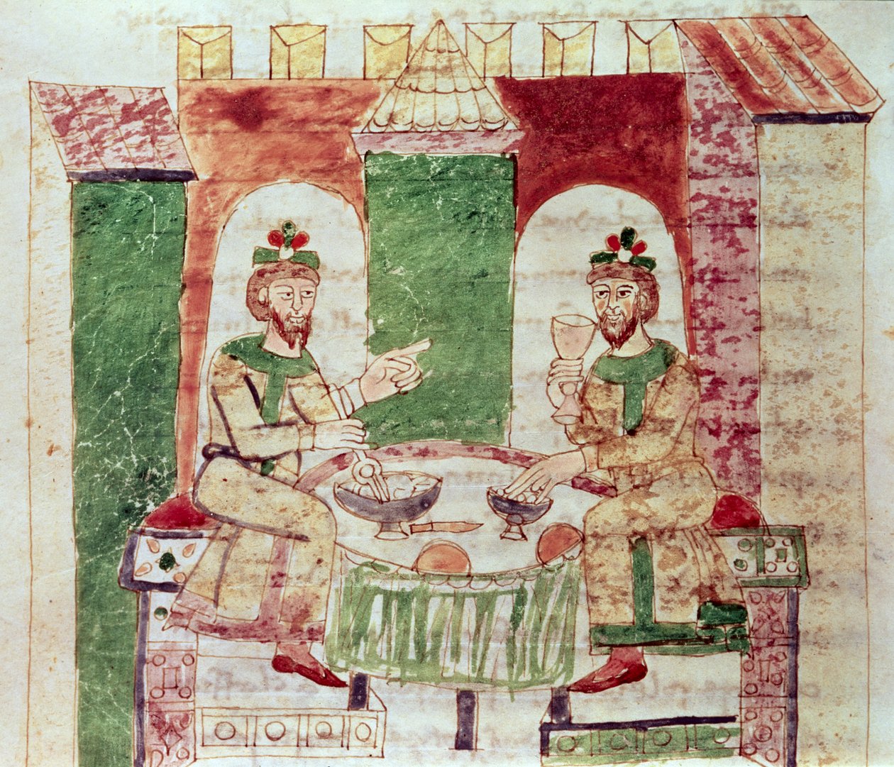 Codex 142 Livre 16 Kap.4 De rikes bord, fra De Universo av Rabanus Maurus (ca. 780-856) 1023 av Italian School