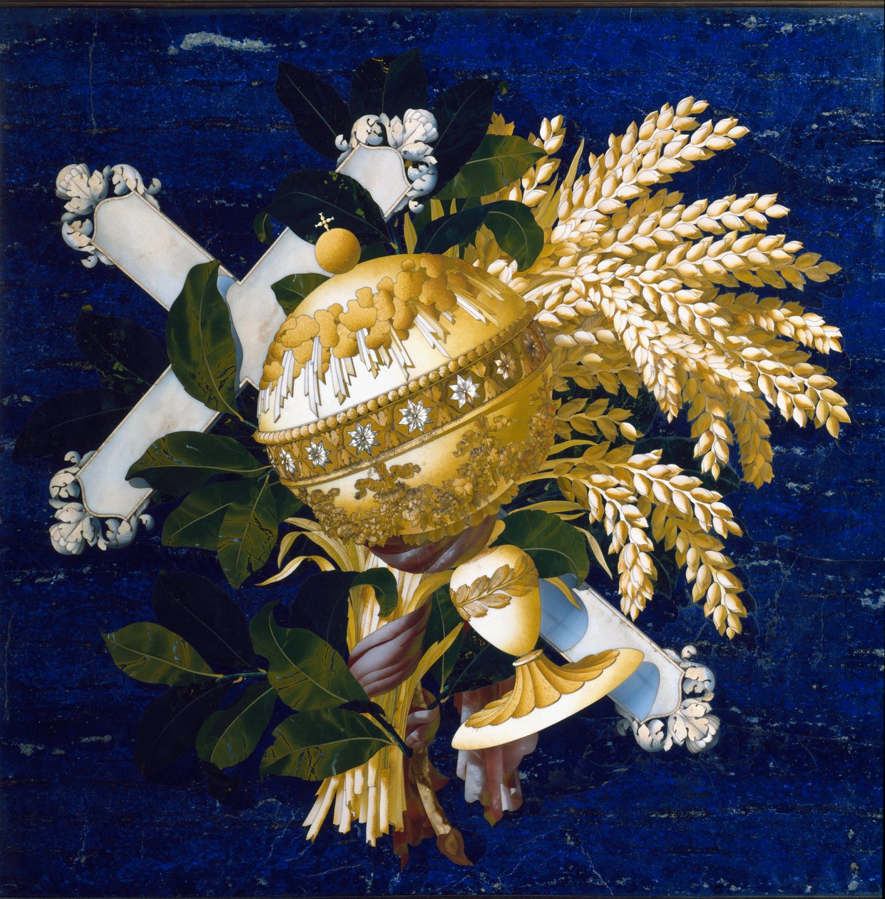Komposisjon. (Marquetry av innlagt marmor av Italian School