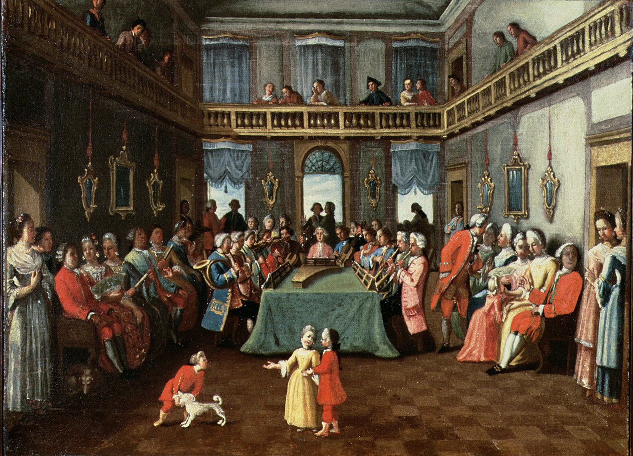 Konsert i et privat hus av Italian School