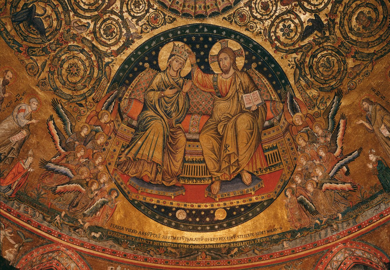Coronation of the Virgin, 1296 (mosaikk) av Italian School