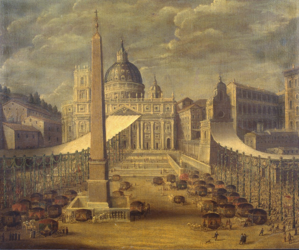 Corpus Christi prosesjon på Piazza San Pietro av Italian School