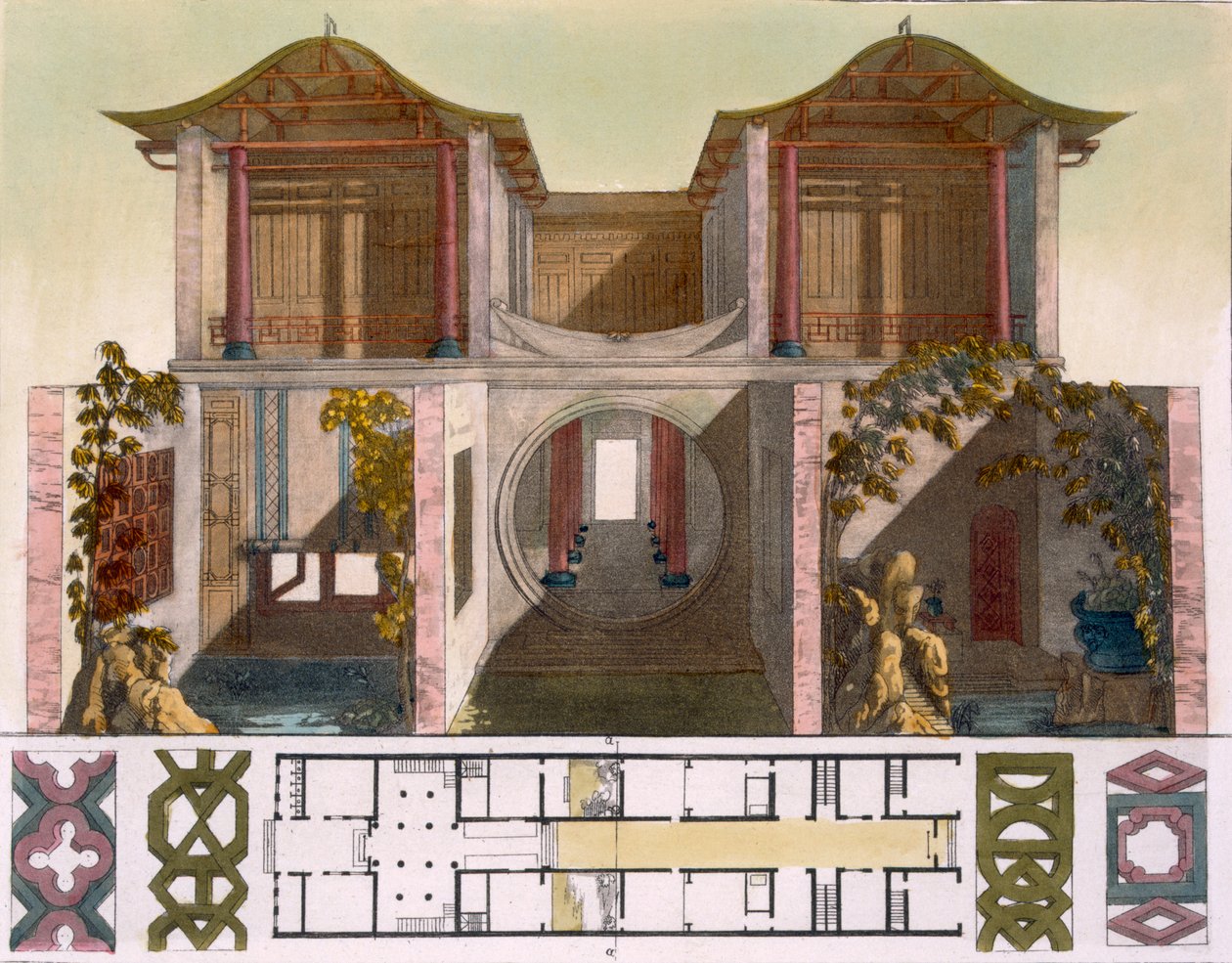 Court of Audience Hall of the Imperial Palace, Beijing, ca. 1820-30-tallet av Italian School