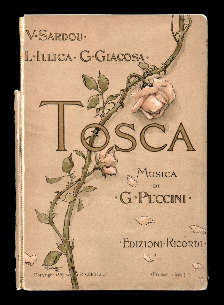 Omslag, Libretto della Tosca av Giacomo Puccini, Ricordi Edition, Italia av Italian School