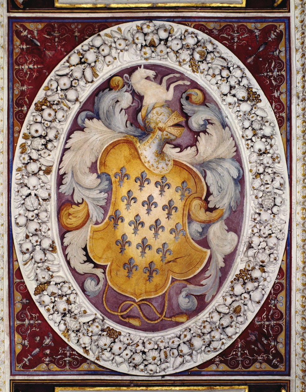 Crest of the Farnese-familien (fresco) av Italian School