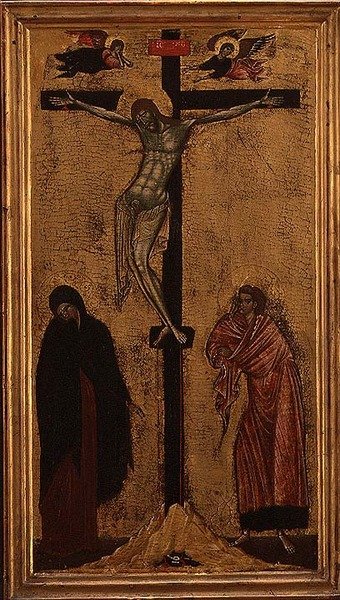 Korsfestelse (tempera på panel) av Italian School
