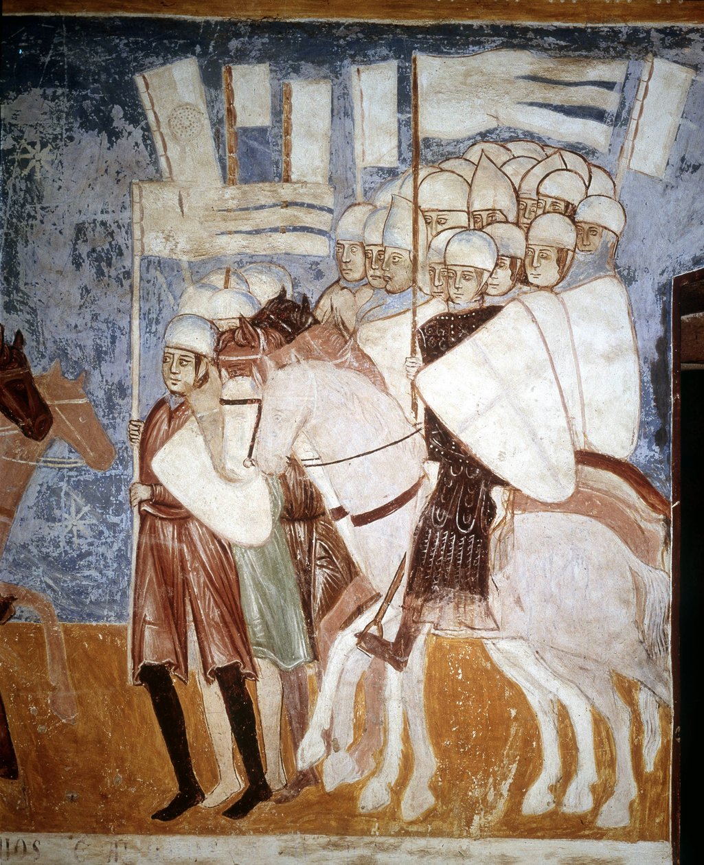 Korsfarere som lytter til talen til Ottone Visconti (1208 - 1295). Fresco av Rocca di Angera, tidlig på 1300-tallet. av Italian School