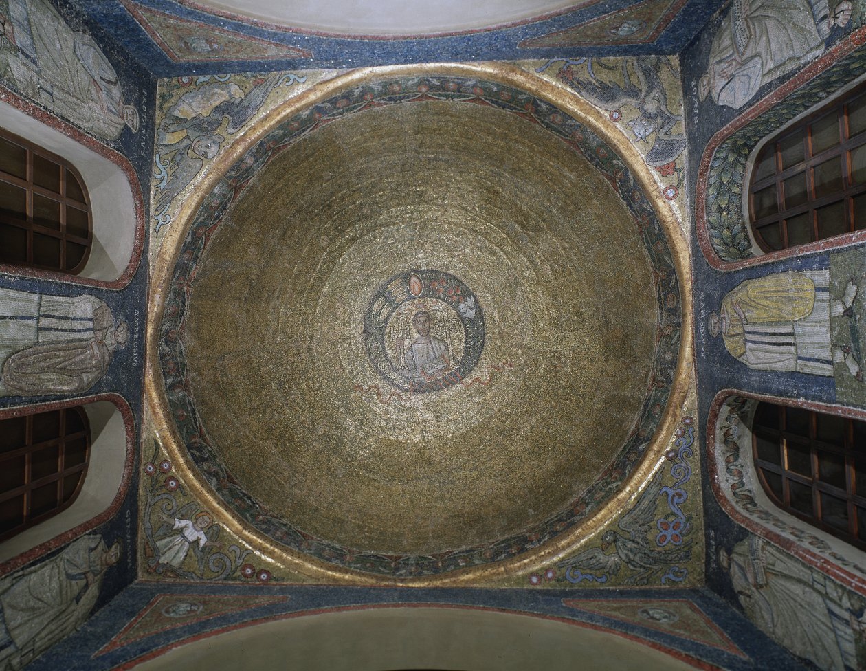 Kuppel dekorert av mosaikk som representerer Saint Victor Chapel of San Vittore in ciel d
