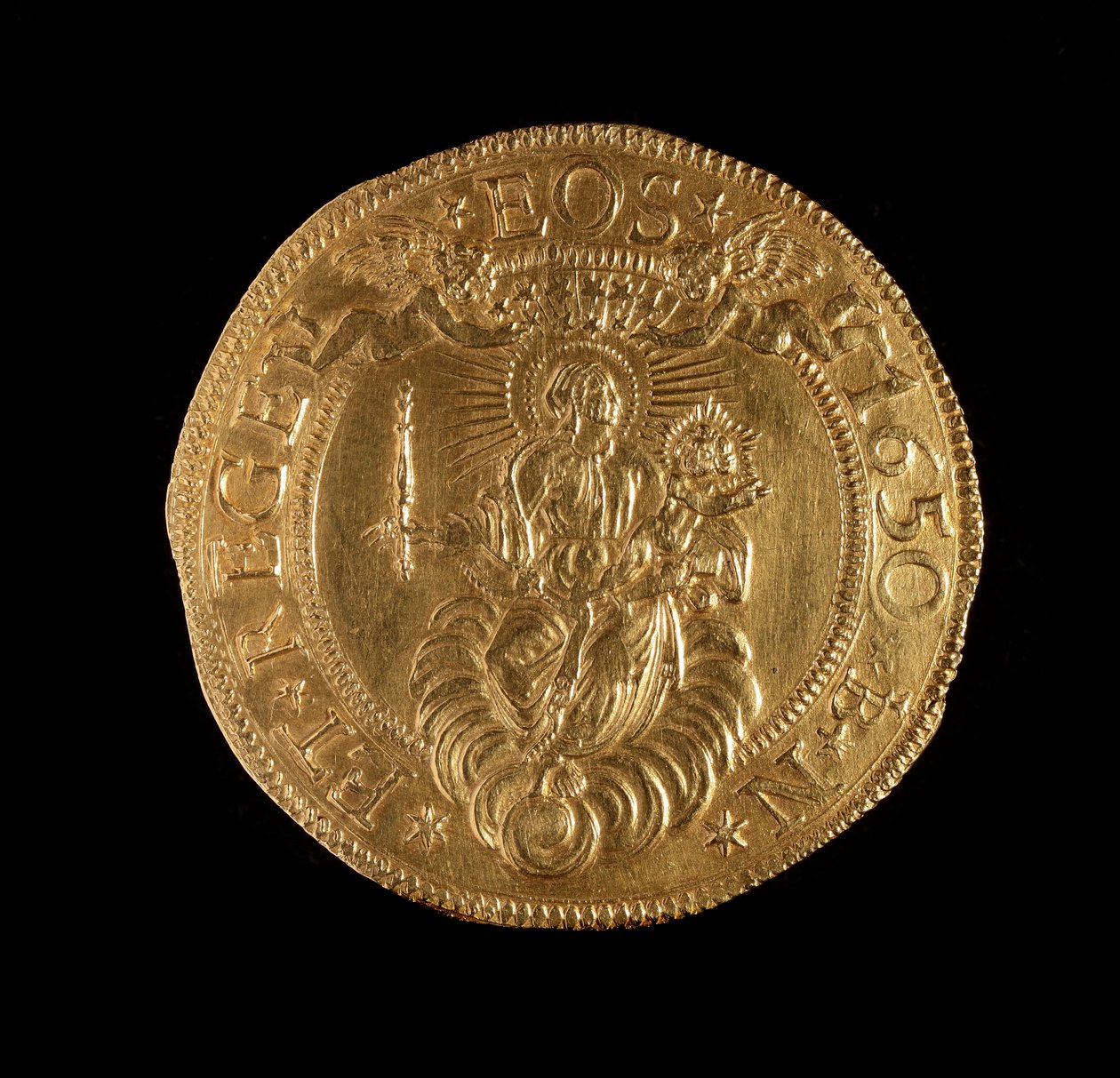 Republikken Genes valuta: 12,5 gull dobbel mynt. Diameter 61 mm. 1656. tilbake. Genmuseer i Strada Nuova av Italian School