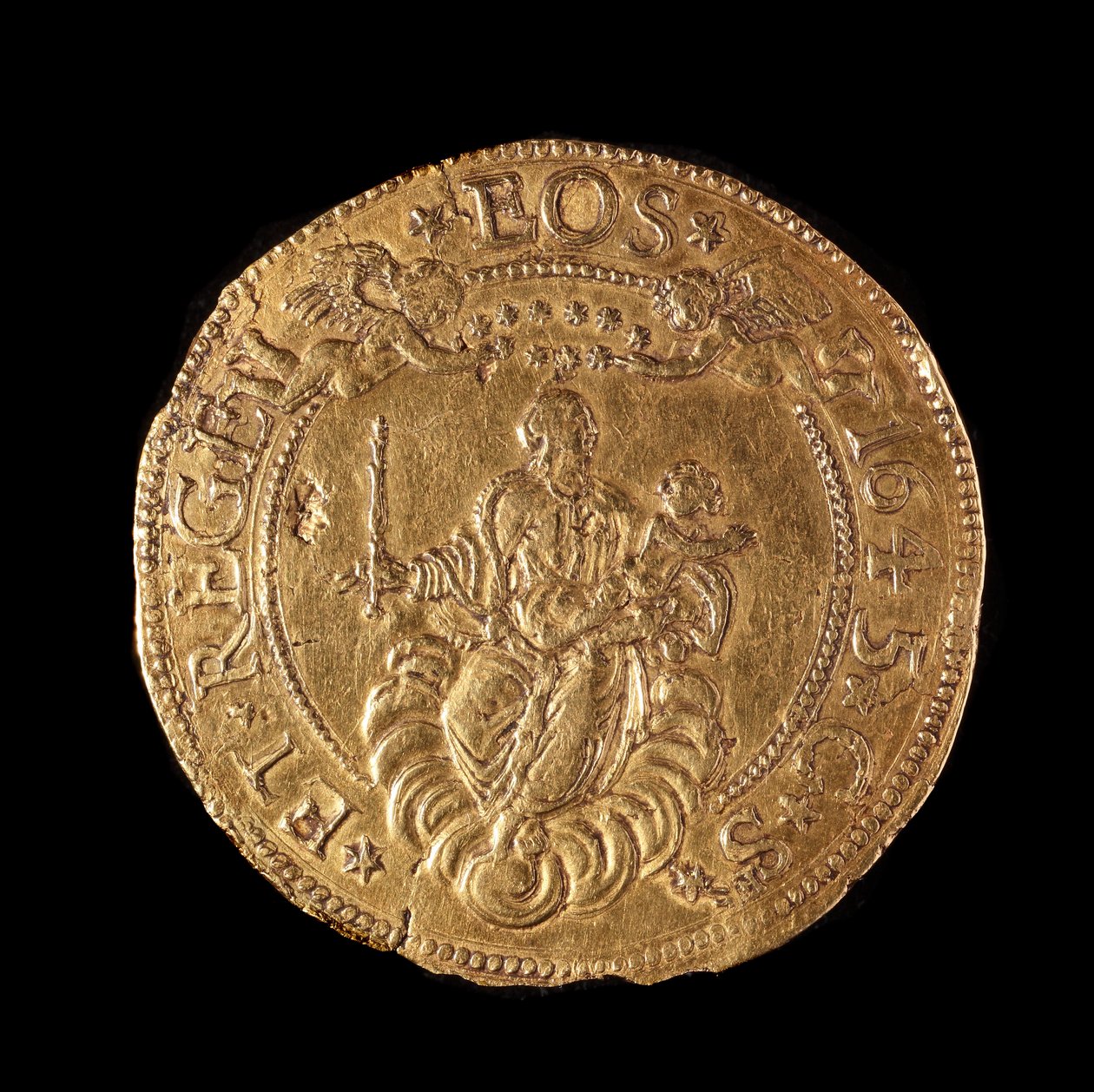 Valutaen til republikken gener: 20 doble gull. Diameter 58 mm. 1645. Tilbake. Genmuseer i Strada Nuova av Italian School