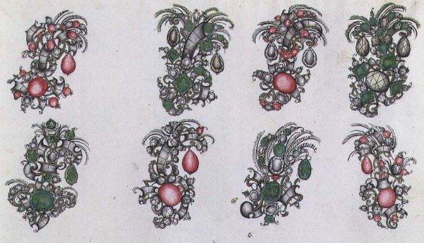 Design for aigrettes av Italian School