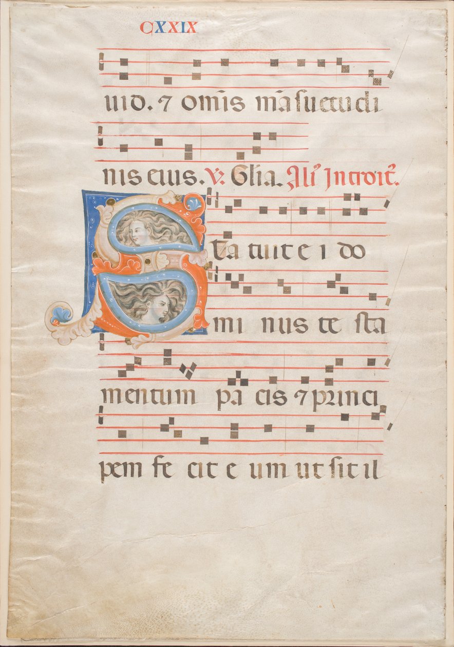 Double Leaf from a Gradual, ca. 1325 (blekk, tempera og bladgull på vellum) av Italian School