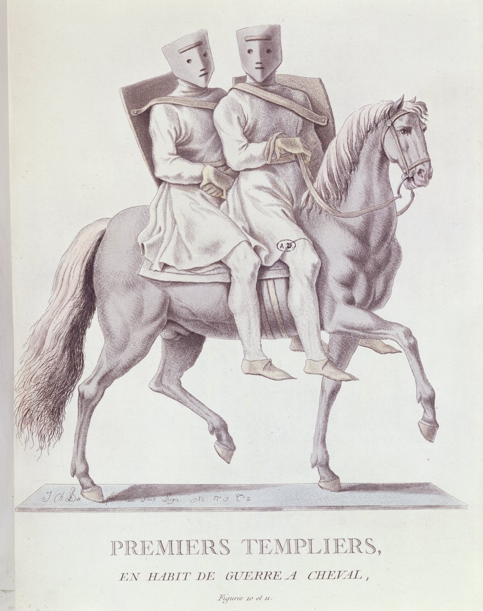 Tidlig monterte tempelriddere i kampdrakt, 1783 av Italian School