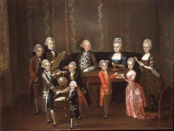 Elegant familieinteriør av Italian School