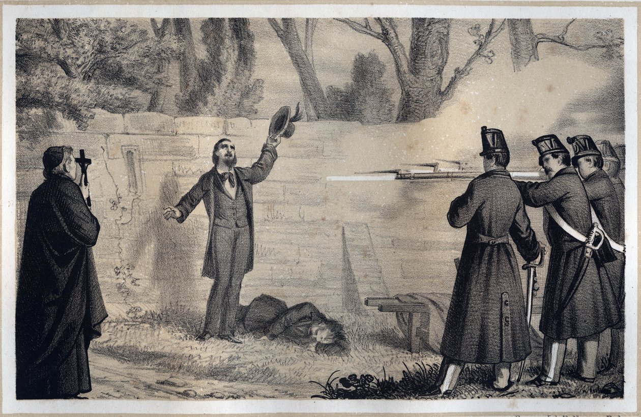 Henrettelse av Bandiera-brødrene (italienske patrioter, Attilio og Emilio Bandiera av Italian School
