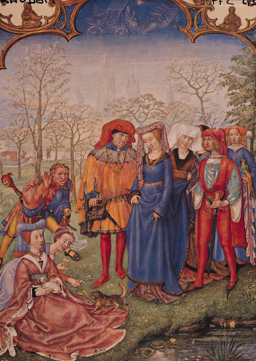 F.4v April måned: En bryllupsprosesjon, fra Brevarium Grimani av Italian School