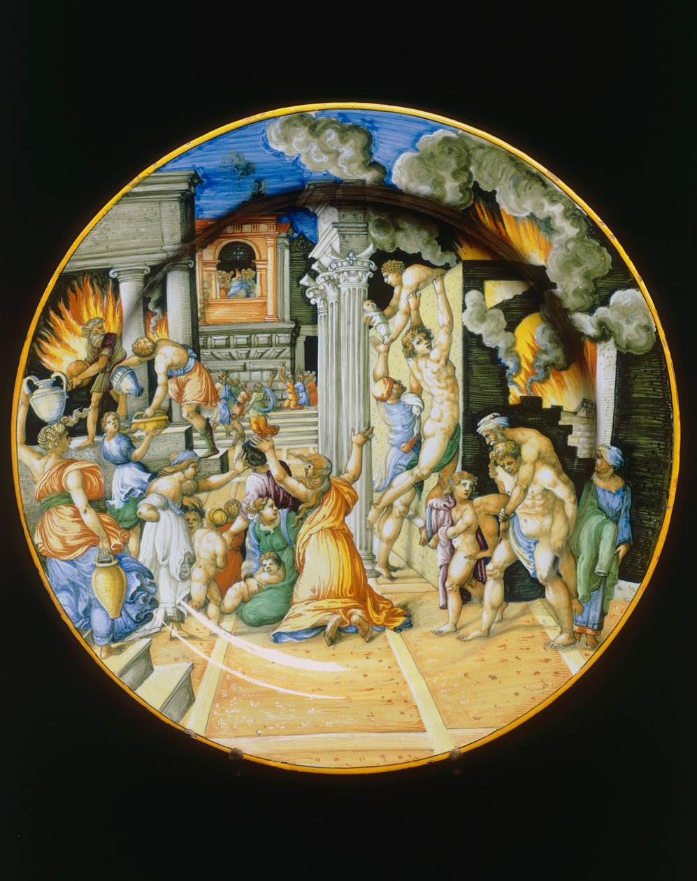 Fire of Troy, produksjon av Urbino, plate av Italian School