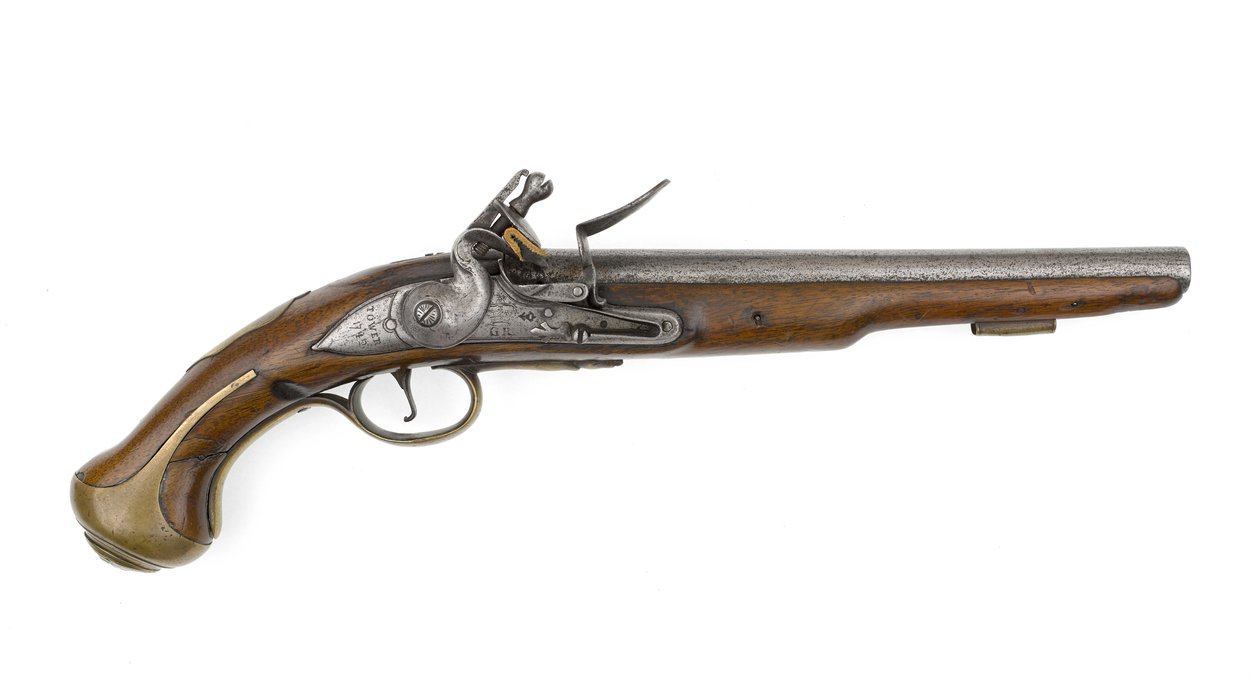 Flintlock .579 tommers pistol eid av oberst Charles Churchill av Italian School