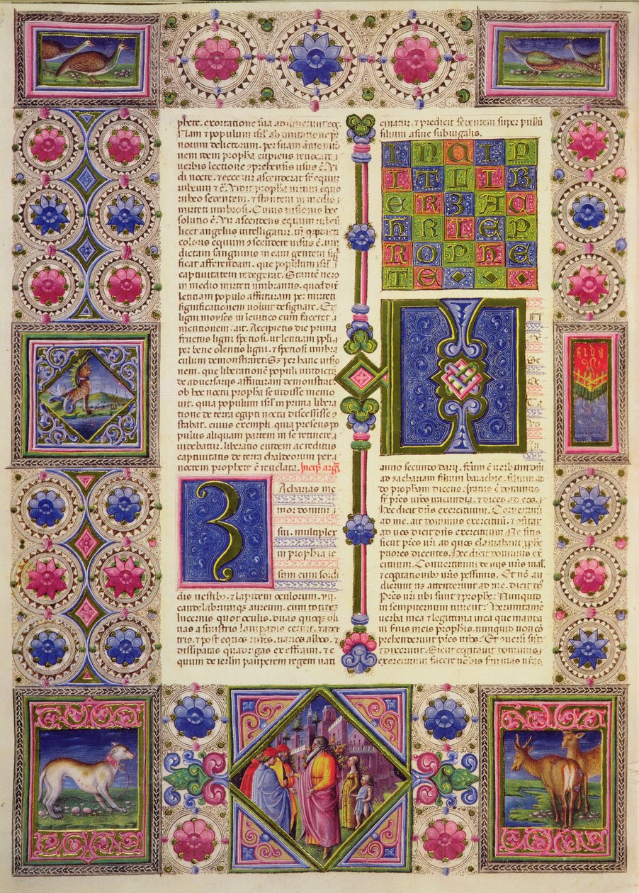 Fol.104v Profeten Sakkarjas bok, fra Borso d