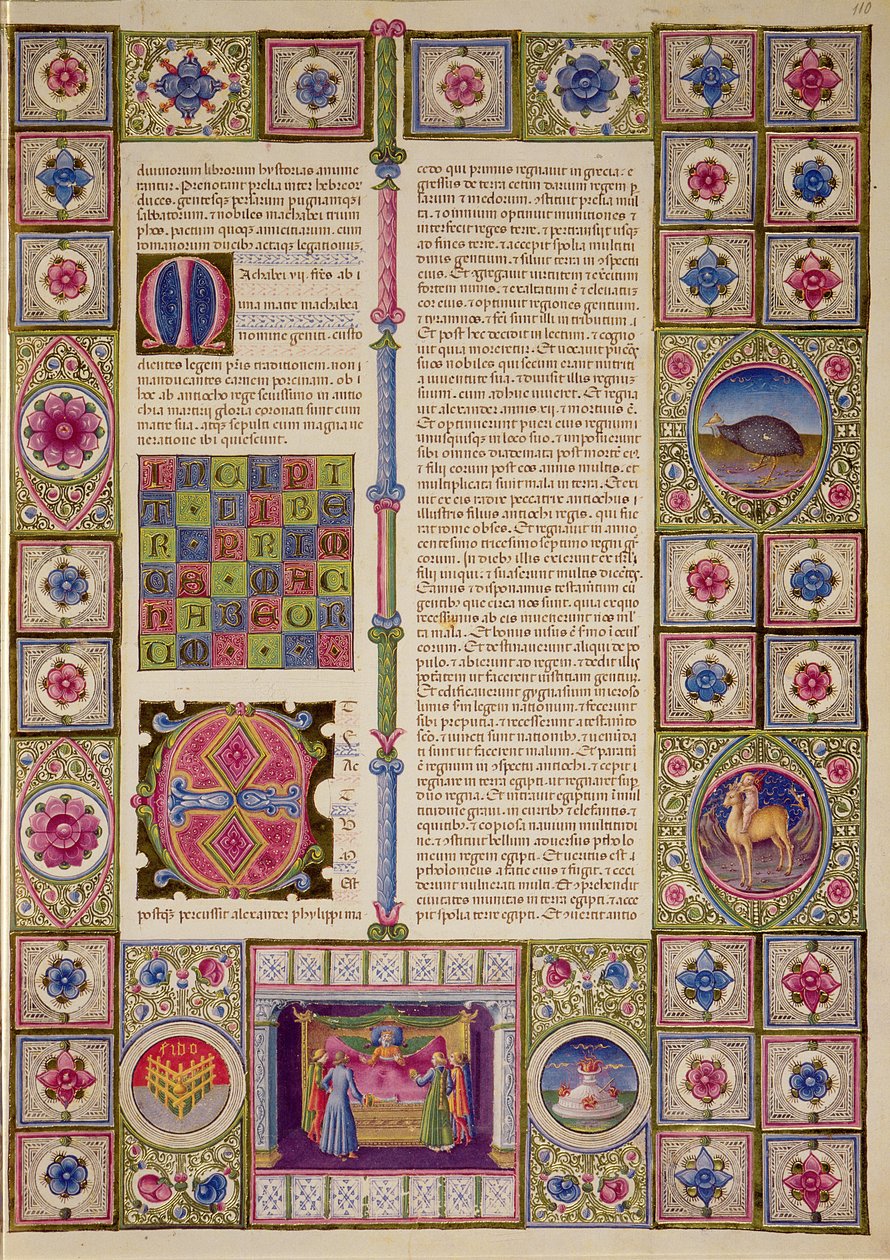 Fol.110r Åpning av den første Makkabeernes bok, fra Borso d