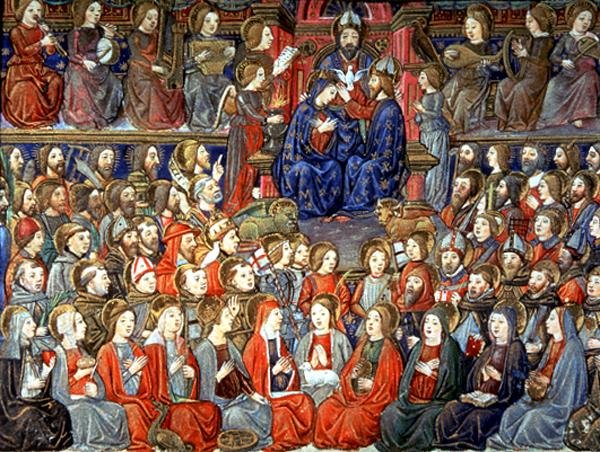Fol.151v Den siste dommen: Den rettferdige vil bli kalt til banketten (vellum) av Italian School
