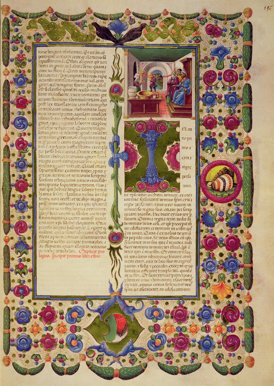 Fol.195r Åpningsord til The Book of Exodus, fra Borso d