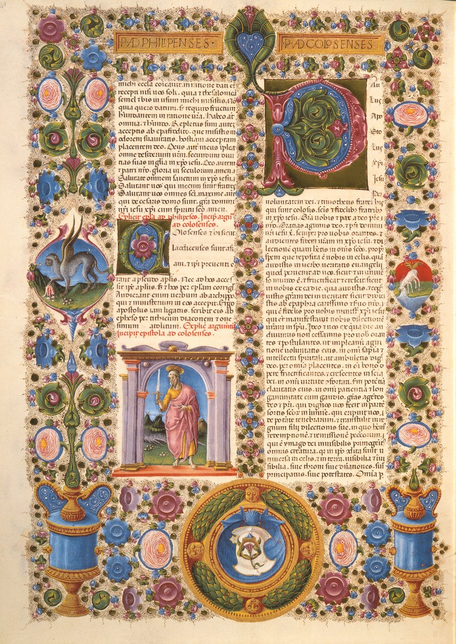 Fol.204v Brev fra St. Paul til kolosserne, fra Borso d