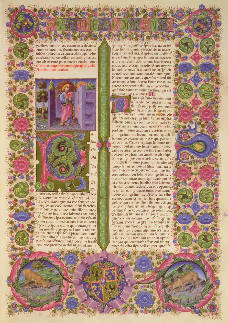 Fol.206r Brev fra St. Paulus til tessalonikerne, fra Borso d