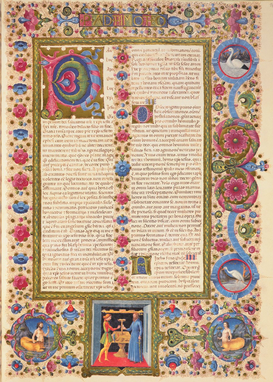 Fol.208r Brev fra St. Paul til Timoteus, fra Borso d
