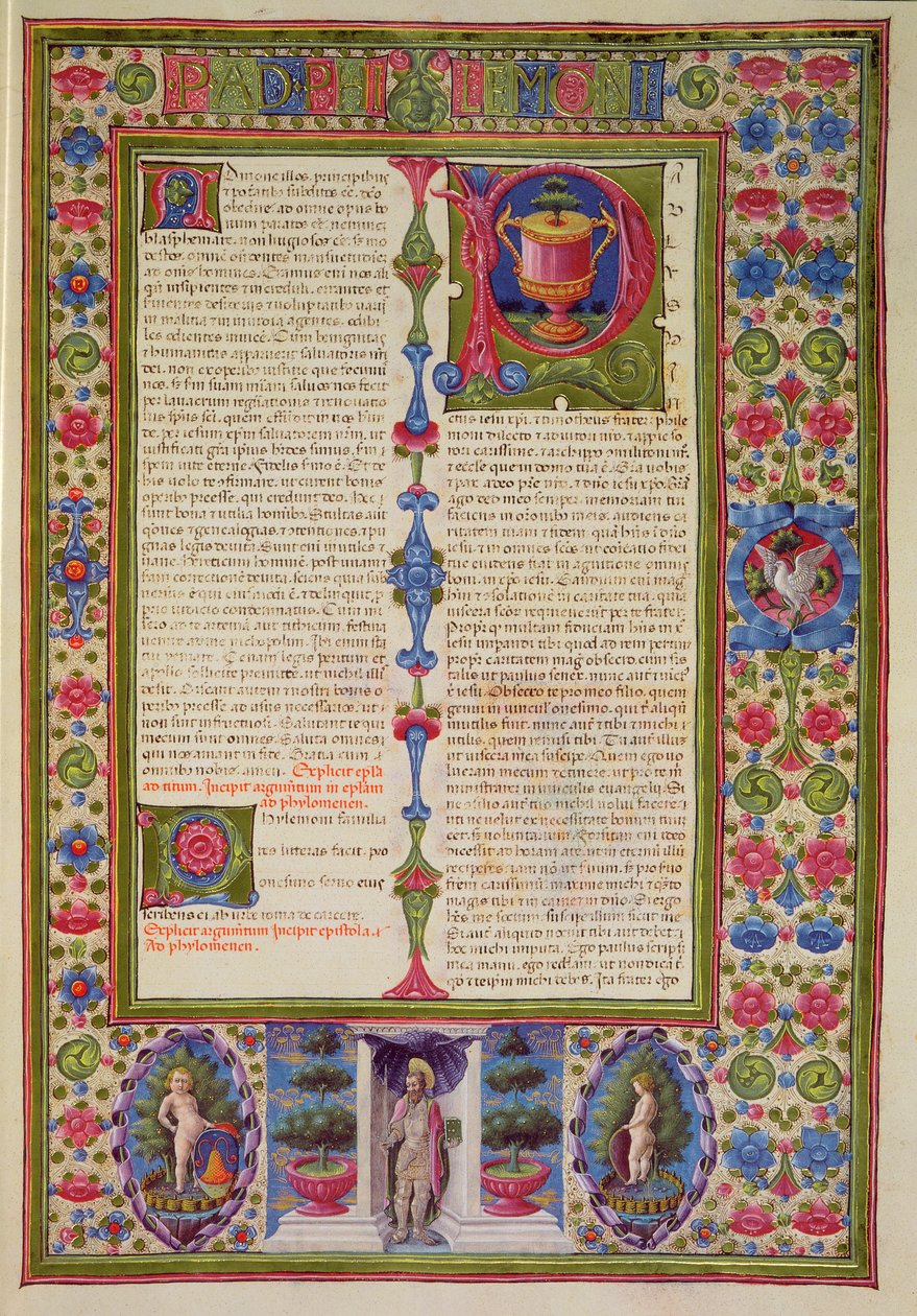 Fol.211r Brev fra St. Paul til Filemon, fra Borso d