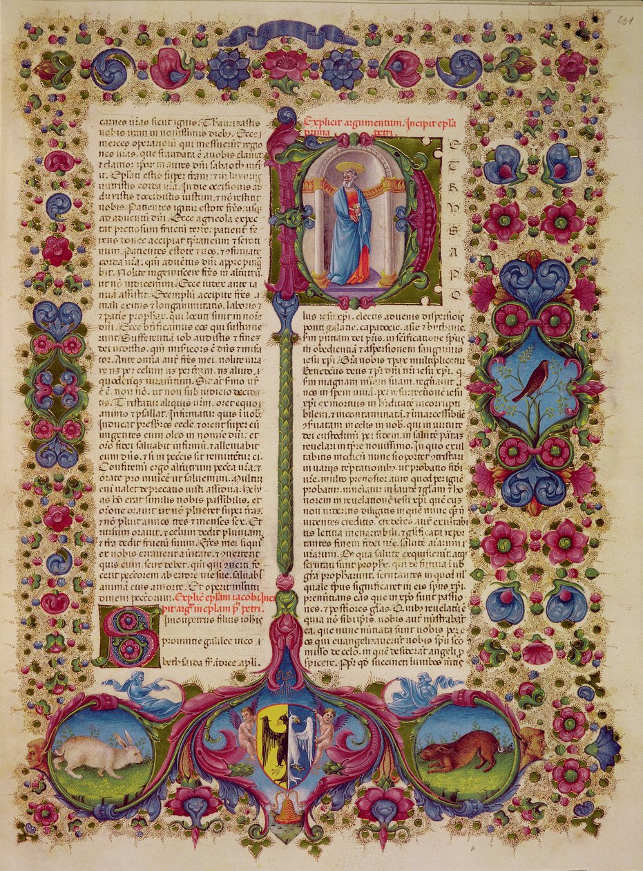 Fol.231r Første brev fra St. Peter til apostlene, fra Borso d