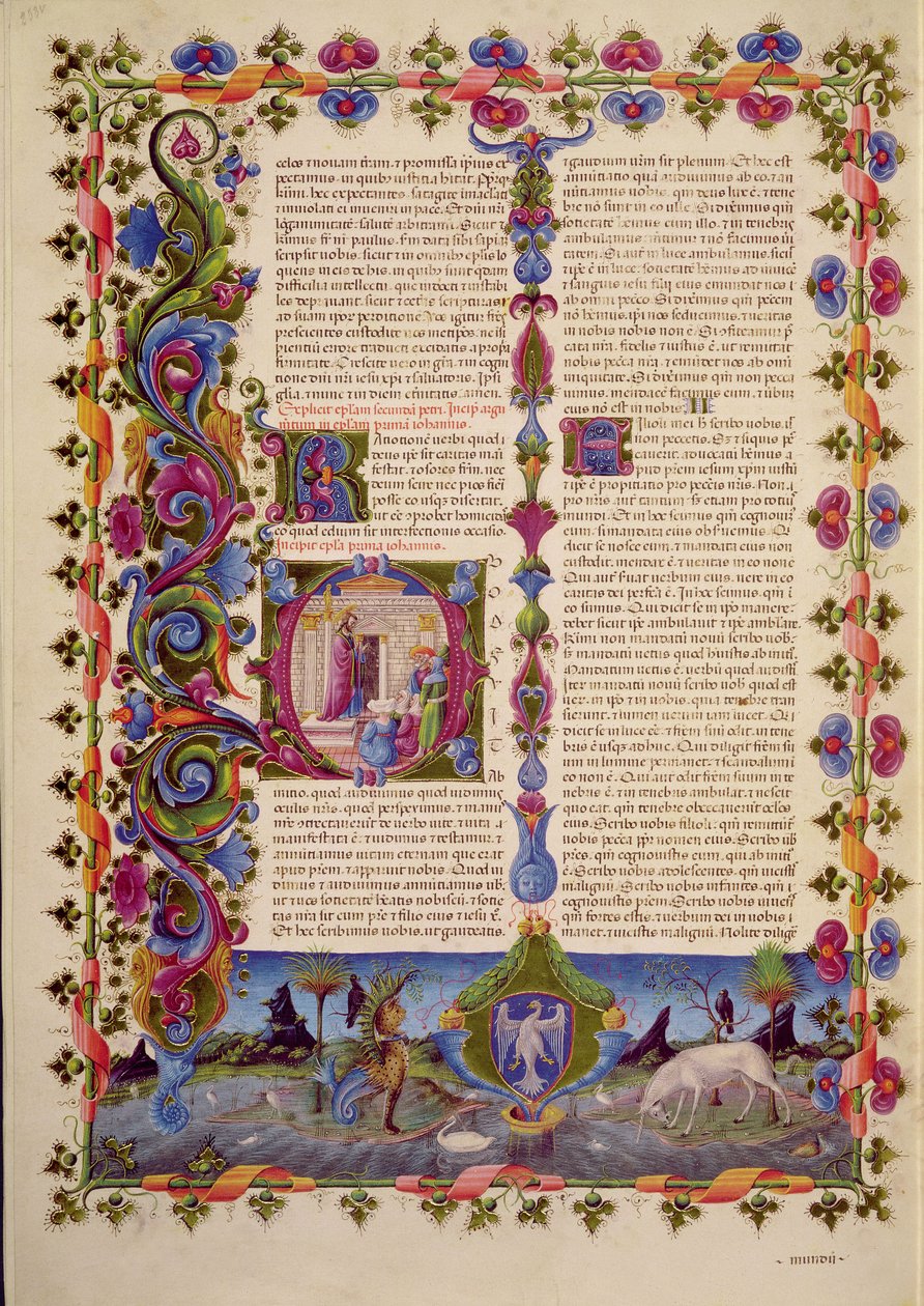 Fol.233v Brev fra St. Johannes til apostlene, fra Borso d