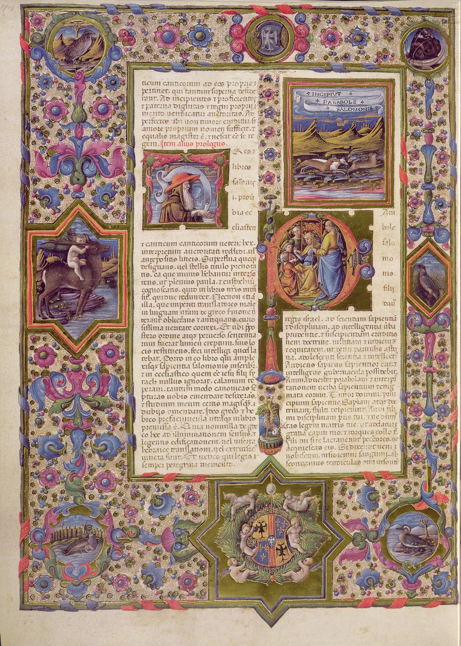 Fol.270v Åpning til Salomos bok, fra Borso d