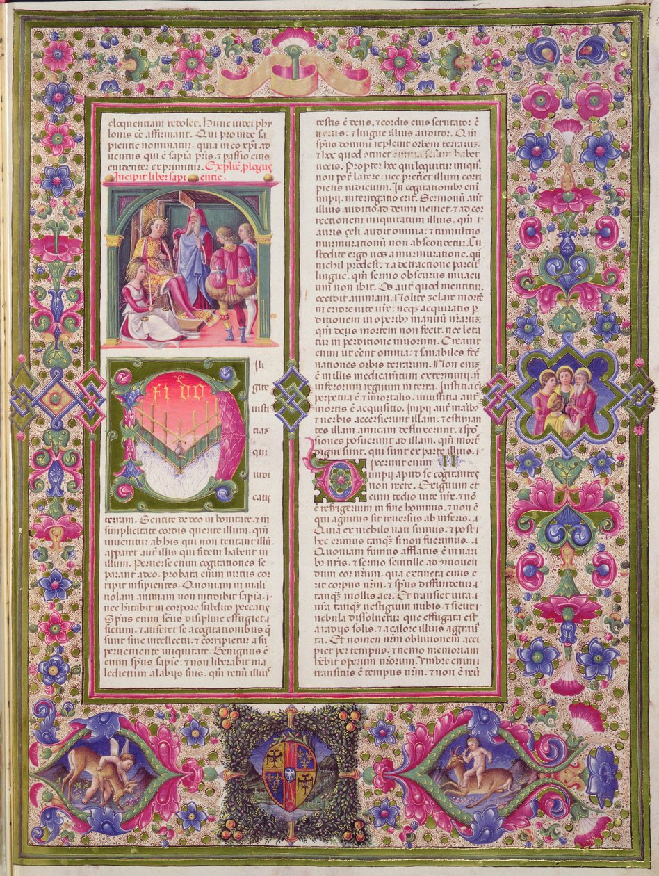 Fol.286r Åpning til Visdommens bok, fra Borso d