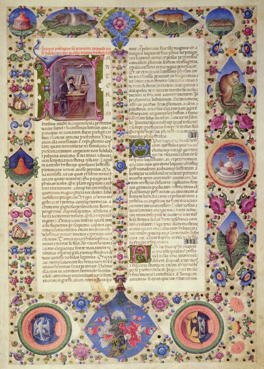 Fol.2R Incipit of the Prologue, fra Borso d