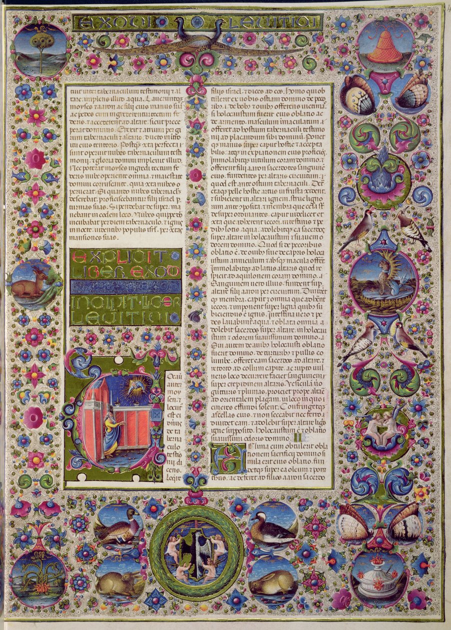 Fol.44r Åpningsord i Tredje Mosebok, fra Borso d