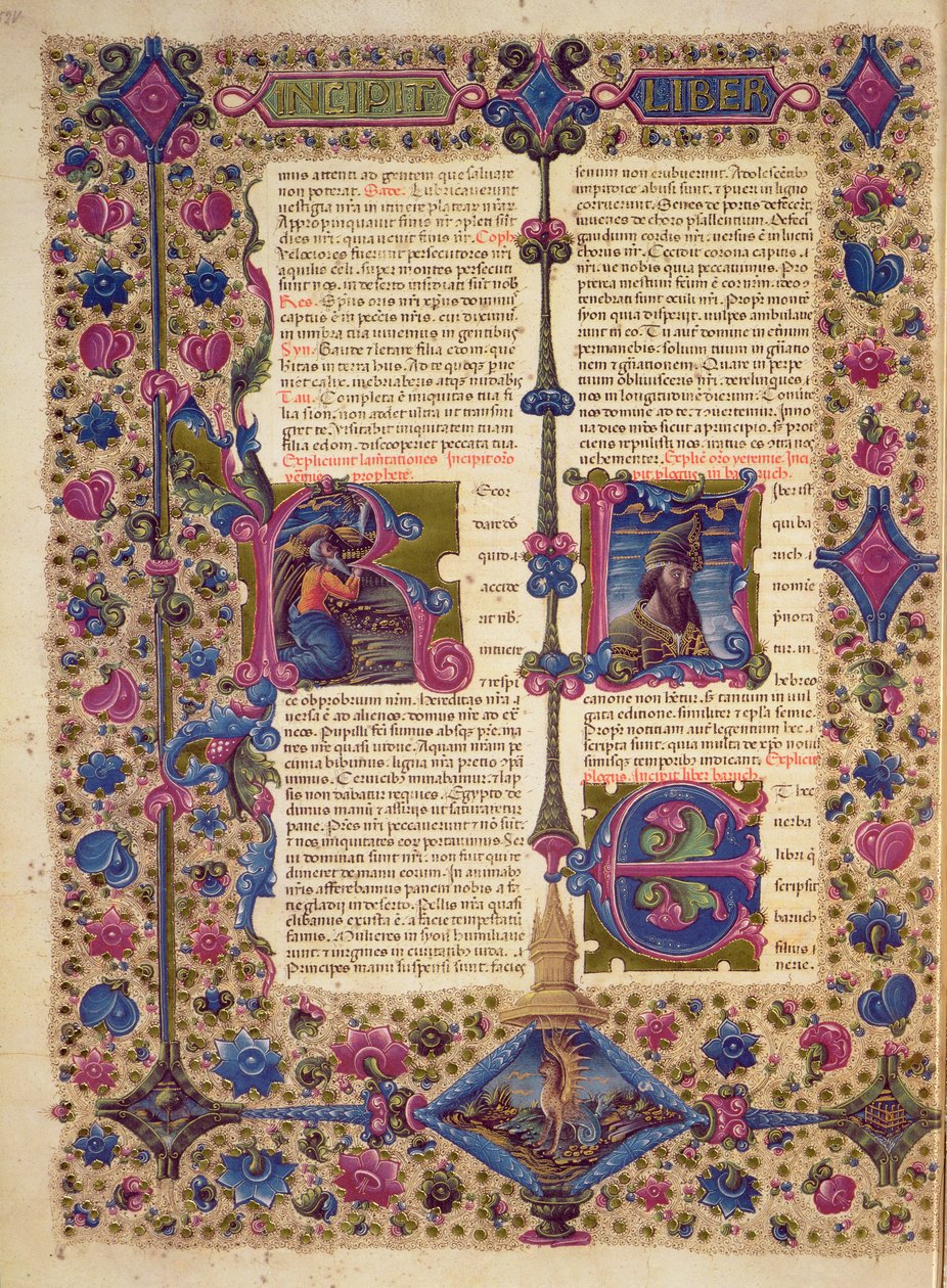 Fol.52v Åpning til profeten Baruks bok, fra Borso d